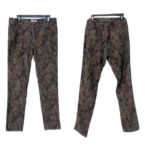Free People Camo Corduroy Skinny Mid Rise Pants Size 31 - Picture 2 of 11